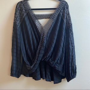 Free People wrap detailed top